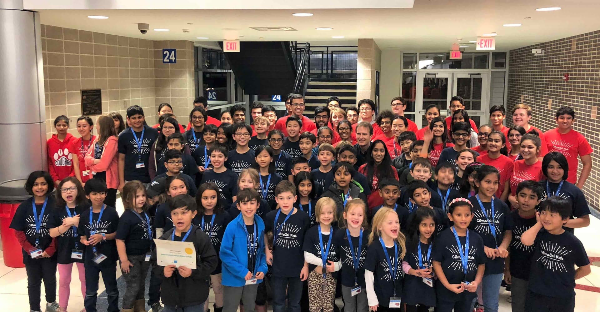 Children collaborating on code